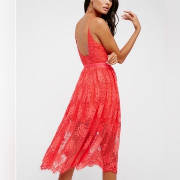 NWT Free People Size 10 Matchpoint Midi Dress Deep V-Neck Sleeveless - Picture 2 of 13